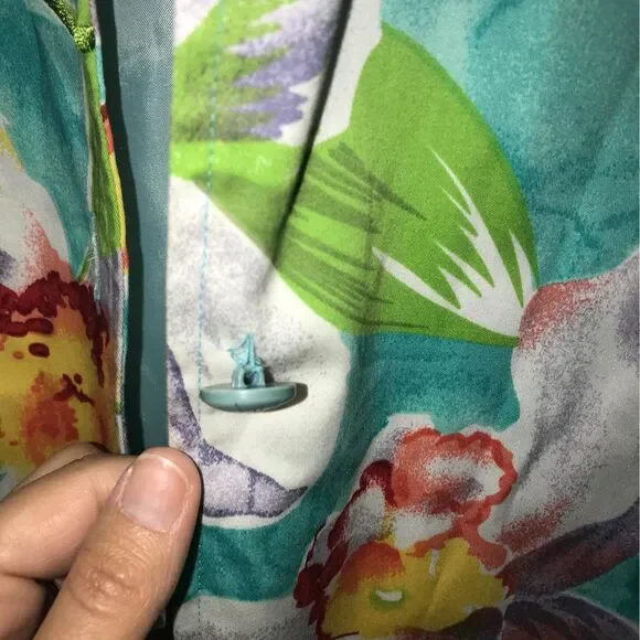 Vintage Christina Hope Tropical Beaded Floral Crop Sleeve Blazer Jacket  Large - Picture 7 of 7